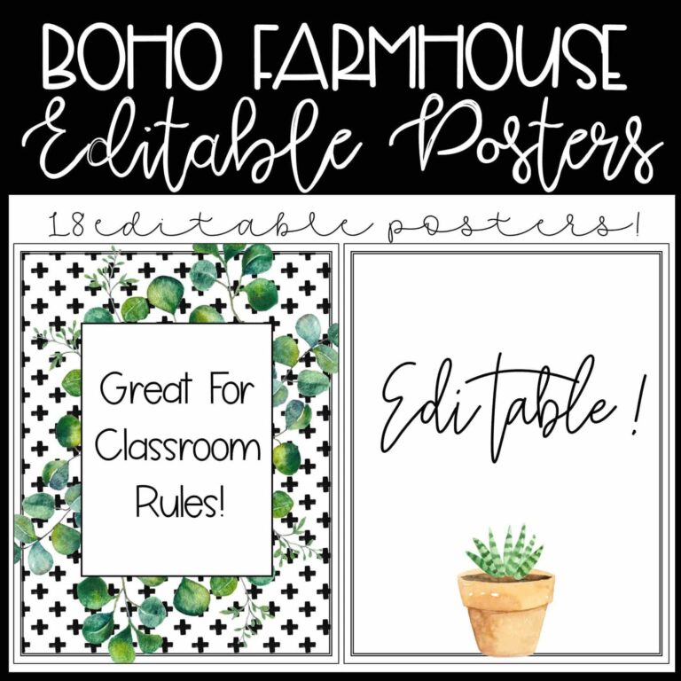 Shows examples of the editable classroom posters. This product allows teachers to add any text they'd like to. These are perfect for classroom rules, or encouraging posters, or anything else that they might need for their classrom