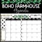 Shows the cover photo for the Boho Farmhouse Teacher Agenda. Helpful to keep a teacher organized or to make lesson plans