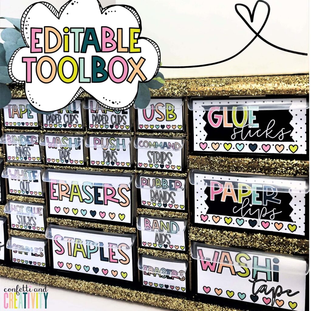 Bold Brights Teacher Toolbox Labels1