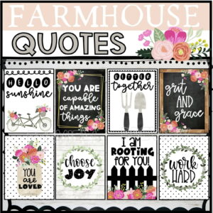 Farmhouse Floral Growth Mindset Quotes
