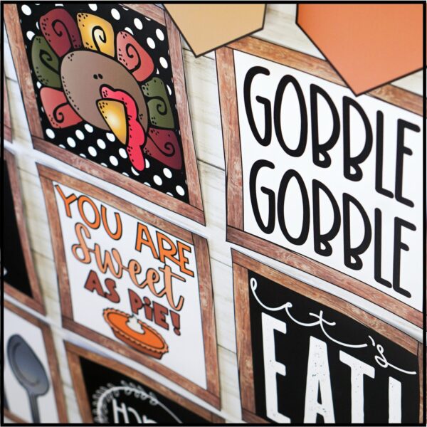 Farmhouse Holiday Posters Bundle - Close up of Thanksgiving Posters Shows a close up of the Thanksgiving posters from the Holiday posters bundle