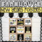 Shows all 9 New Year's Day Posters on a bulletin board with a banner