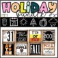 Shows many different posters that come in this holiday bundle that includes 9 different posters for 10 different holidays. These posters are designed to decorate classrooms