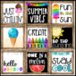 Shows all 9 Summer Day Posters on a bulletin board with a banner