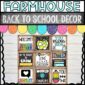 Shows all 9 Back to School Posters on a bulletin board with a banner