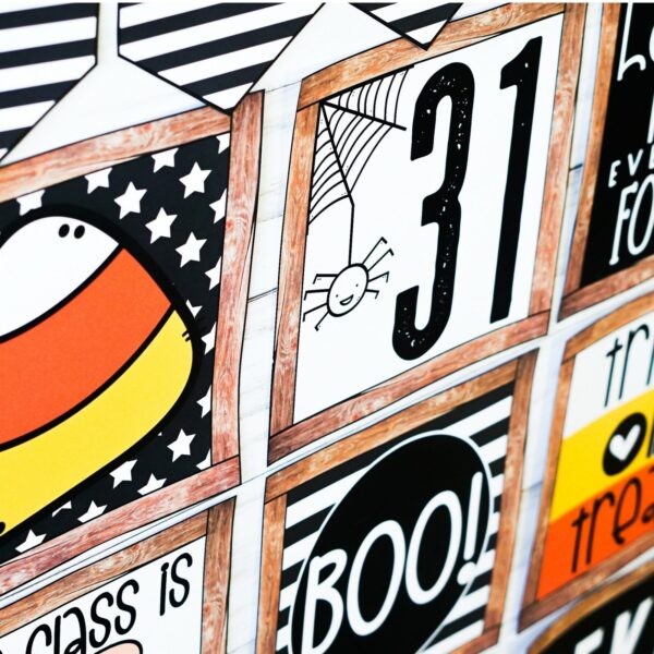 Farmhouse Holiday Posters Bundle - Close up of Halloween Posters Shows a close up of the Halloween posters from the Holiday posters bundle