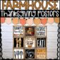 Shows all 9 Thanksgiving posters with a wooden frame