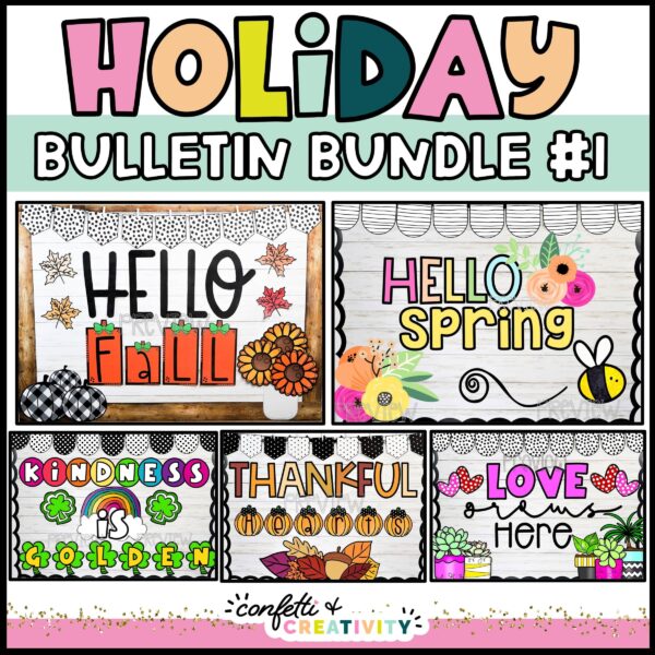 Shows both the fall and spring bulletin boards as part of the bundle