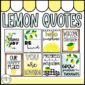 Shows 8 different snipped quote posters in the lemon theme with the text "lemon quotes" at the top of the image