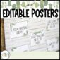 Shows examples of the editable classroom posters filled out and put on a bulletin board. These are perfect for teachers to use for classroom rules, encouraging messages, or anything else they might need to put on the wall.