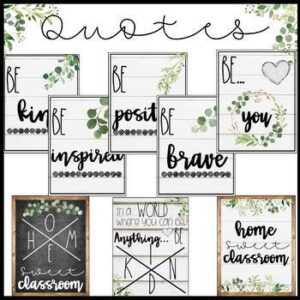 Shows examples of the Modern Farmhouse quote posters with messages such as "be Brave", and many others encouraging messages like that