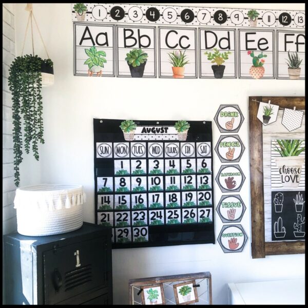 Plant Classroom Theme Decor Bundle - Classroom Photo Shows the plant classroom theme set up in a real classroom