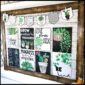Shows the inspirational posters set up on a bulletin board with the wooden borders and welcome banners at the top of the bulletin board