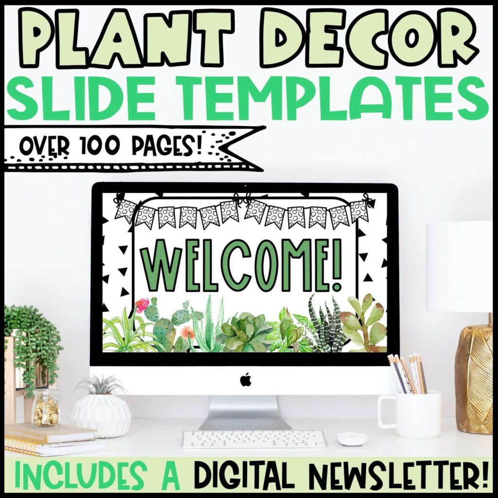 Shows the Plant themed google slide templates. Works with Google Slides or Powerpoint