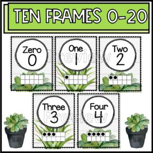 Shows snipped versions of the plant ten frames numbers 0-5.