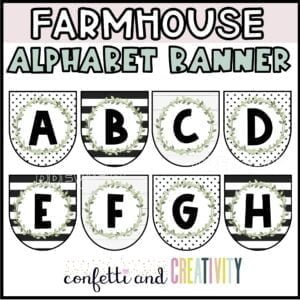 Farmhouse Floral Alphabet Banner