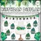 Shows the tropical birthday display set up in a real classroom with the text "Tropical Birthday" at the top of the image