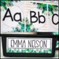 Shows the the tropical classroom theme alphabet posters as well as the desk nameplates