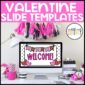 Shows the first Valentine's Day Google Slide Template on a stock photo