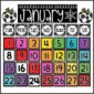 Shows the classroom calendar snipped together. Include bright rainbow colors, days, month cards, and numbers for each day