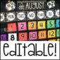 Shows a close up of the vintage vibes theme classroom calendar