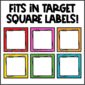 Shows snipped versions of the square labels that fit the target label holders