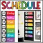 Shows the Schedule cards from the vintage vibes classroom theme