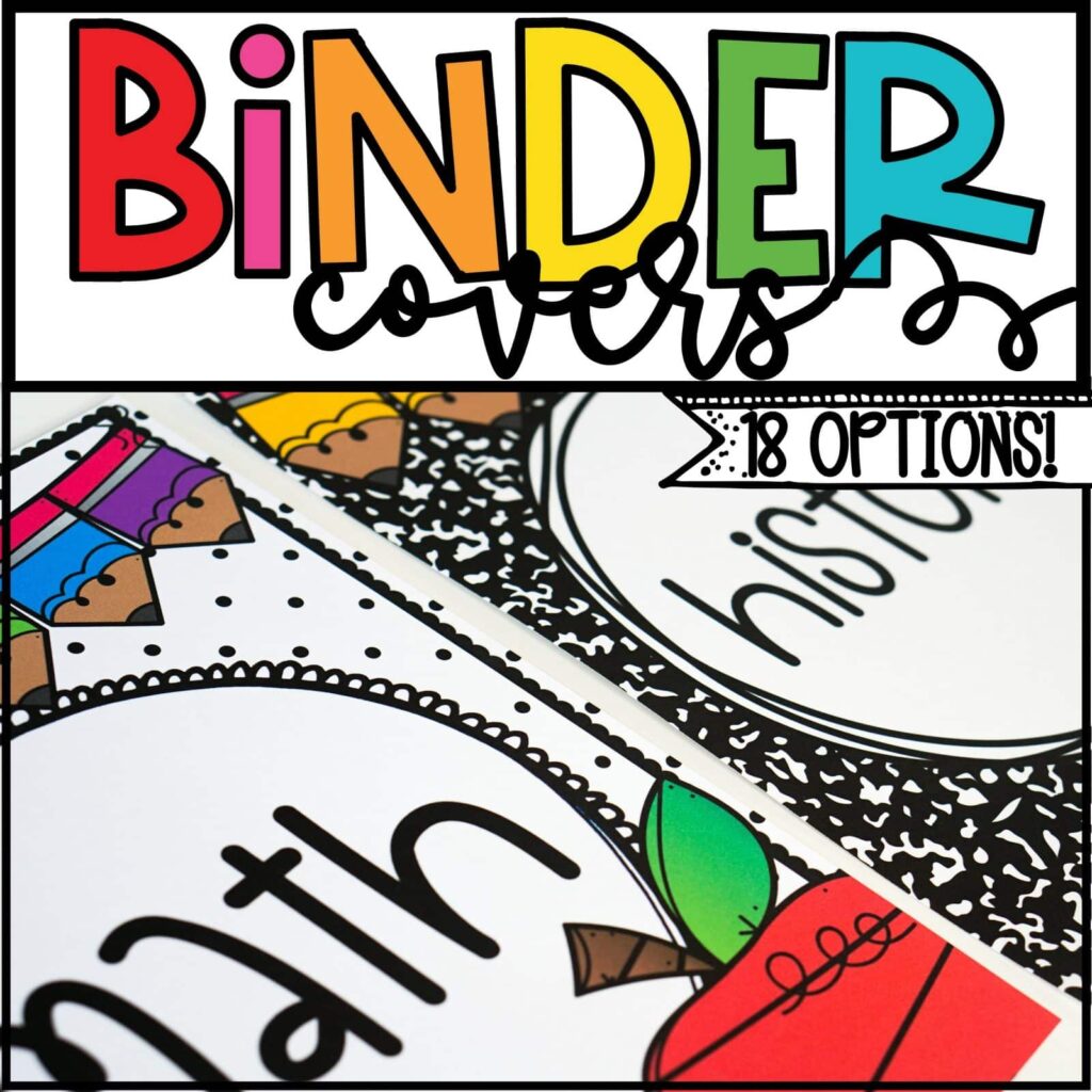 Shows the Vintage Vibes Theme binder covers as an example