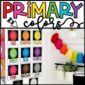 Shows the color posters on a classroom wall. Each color is a button that reflects the color