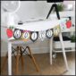 Shows the vintage vibes classroom theme welcome banner on a white table for the classroom