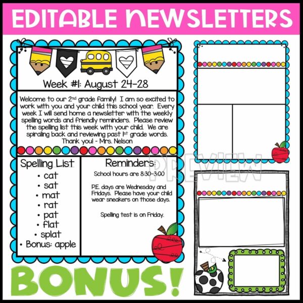 Vintage Vibes Google Slides - Newsletter Template Shows the editable newsletter template that's included in the Google Slides kit