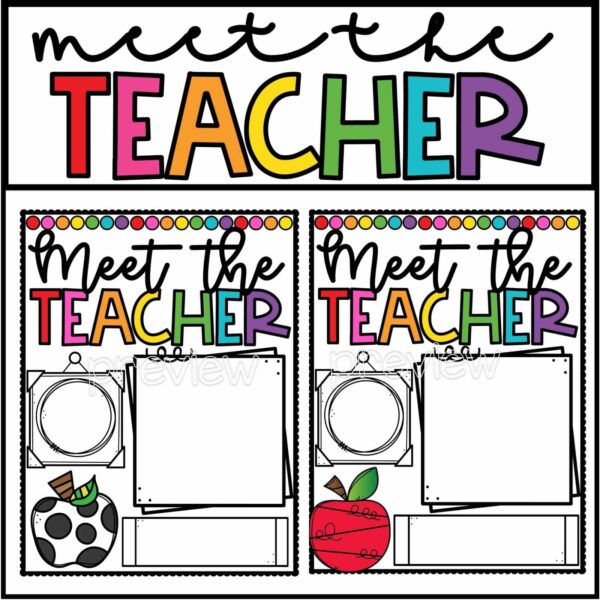 Vintage Vibes Meet the Teacher Template - Cover Photo Shows the meet bright meet the teacher templates. Multiple Designs included
