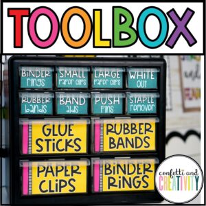 Shows an image of the teacher toolbox with the text "Toolbox" at the top of the image
