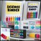 Shows the binder covers and teacher toolbox in a real classroom from the watercolor classroom theme