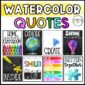 Shows 8 different snipped watercolor quote posters