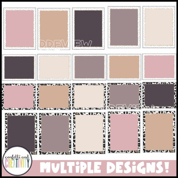 Boho Neutral Classroom Posters - Example Postes Shows many different poster designs snipped onto a single page so that teachers can use the designs to create whatever they need tp