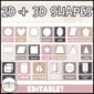 Shows many of the neutral shape posters snipped onto a cover photo