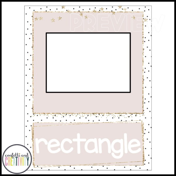 Boho Neutral Shape Posters - Example Poster Shows an example shape poster with a rectangle