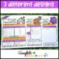 Shows multiple clipart design options for the Halloween Newsletters. Includes options like spiders, rainbows, and Halloween candy