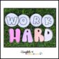 Shows the Retro themed Classroom expectations: "Work Hard" laid out on a green grass panel
