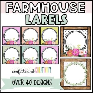 Farmhouse Floral Editable Labels