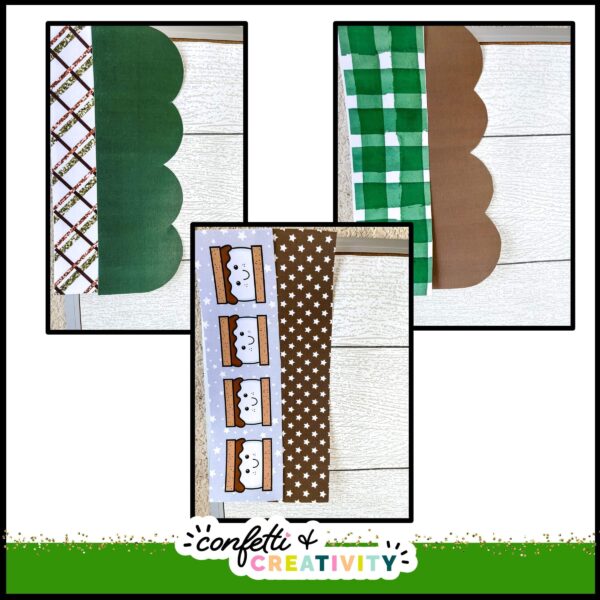 New Year's Bulletin Board Borders - Stacking Broders Shows the New Year's bulletin board borders fanned out. Has the text "New Year's" at the top of the image