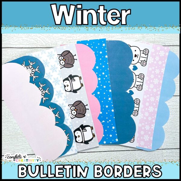 Shows the fanned out bulletin board borders