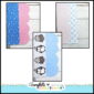 Shows the stacking of Winter Bulletin Board Borders. The scalloped edge border is placed on a straight edge border.