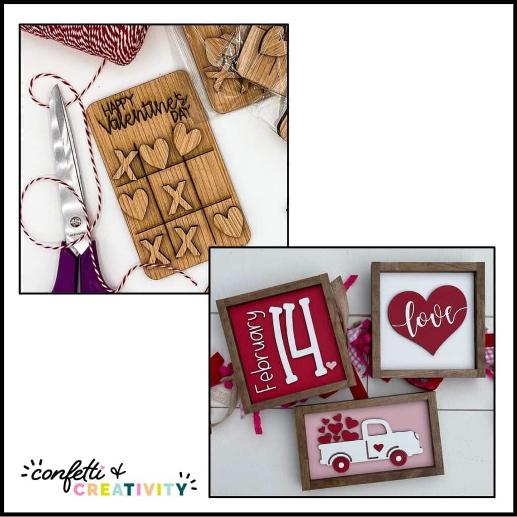 Side games like Tic-Tac-toe and cute signs with Classroom Decorations for Valentine's Day