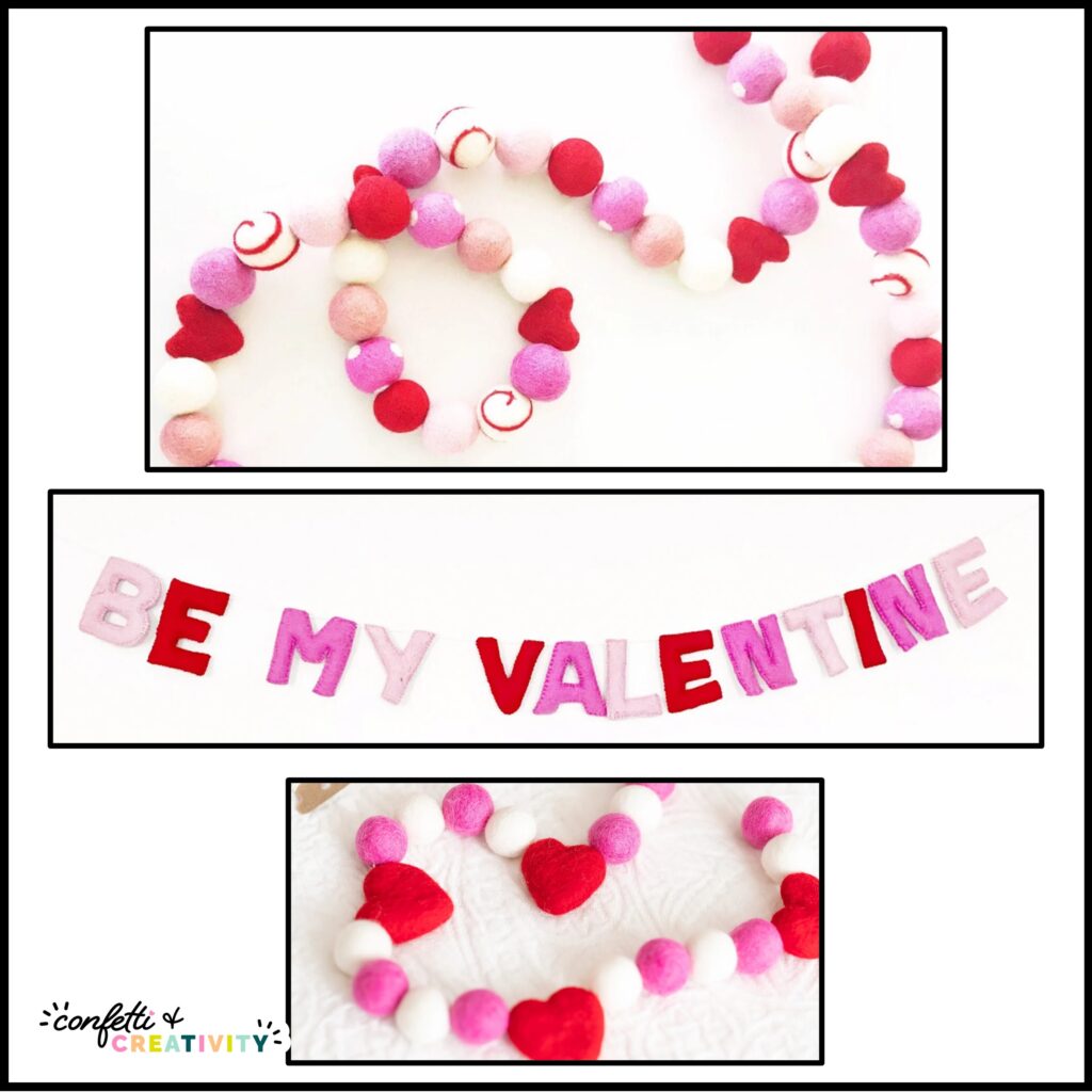 Garlands for a Valentine's Day classroom