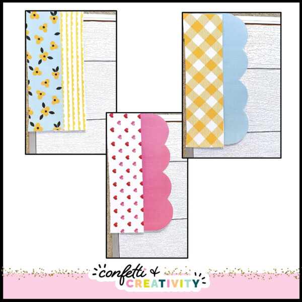 Valentine's Day Bulletin Board Borders - Stacking Borders Shows many different borders that can stack to create new designs
