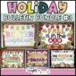 Shows multiple different bulletin board options included in the bundle. The text at the top of the image that says "Holiday Bulletin Board #3" in the Confetti and Creativity branding colors