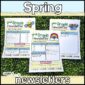 Shows a picture that shows all three design options for the Spring classroom newsletters. These newsletters are included in the holiday classroom newsletters