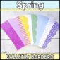 Shows the Spring printable bulletin board borders fanned out